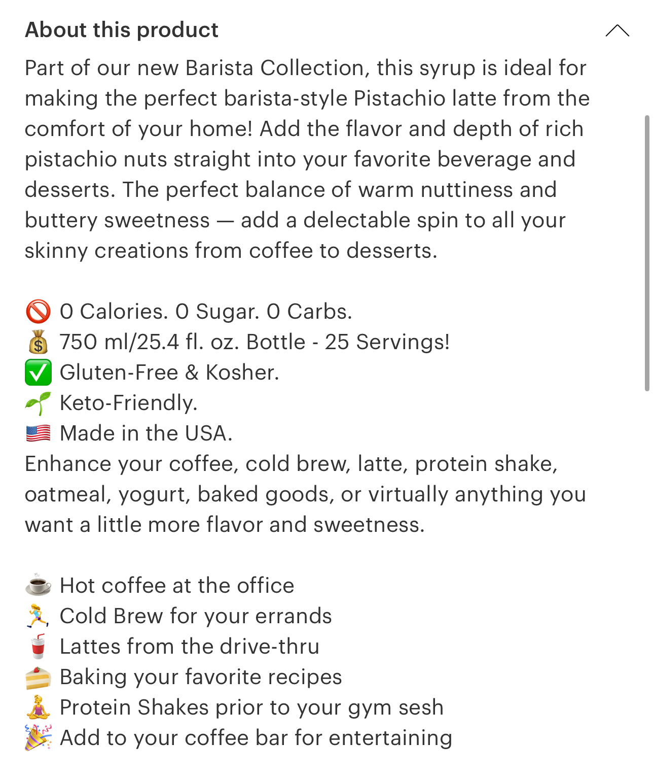 Pistachio Latte syrup